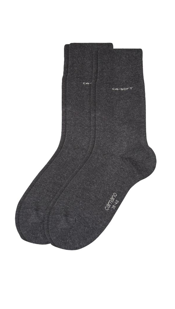 Camano Unisex Socken ca-soft im 2er-Pack Anthracite Grau