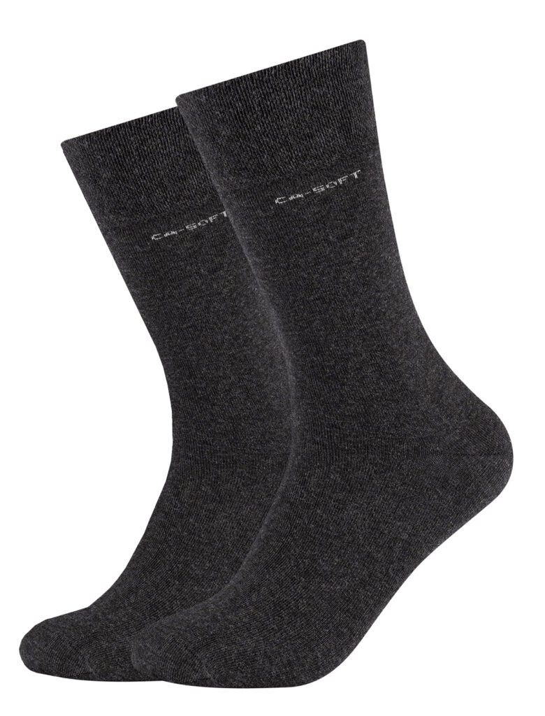 Camano Socken 4er-Pack – Weich, Mit Wollanteil, Verstärkter Ferse/Spitze (Gr. 43–46, Grau)
