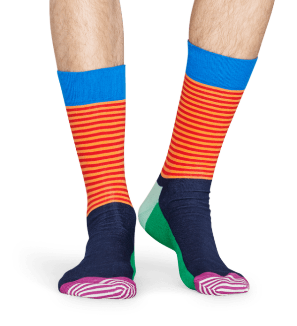 Happy Socks Half Stripe Sock- Bunte gestreifte Socken