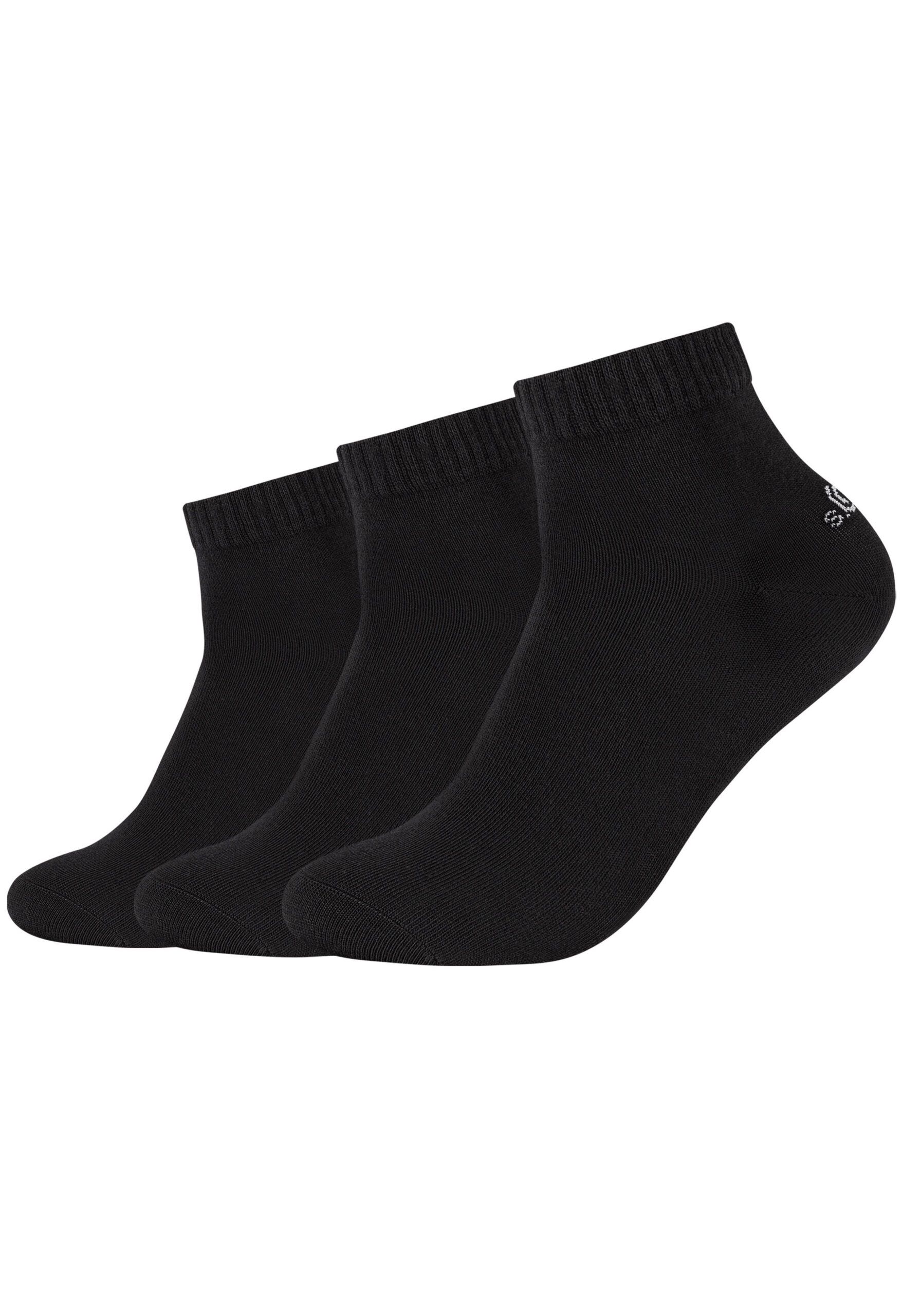 s.Oliver Unisex Sneaker Quarter Socken 3 Paar Schwarz