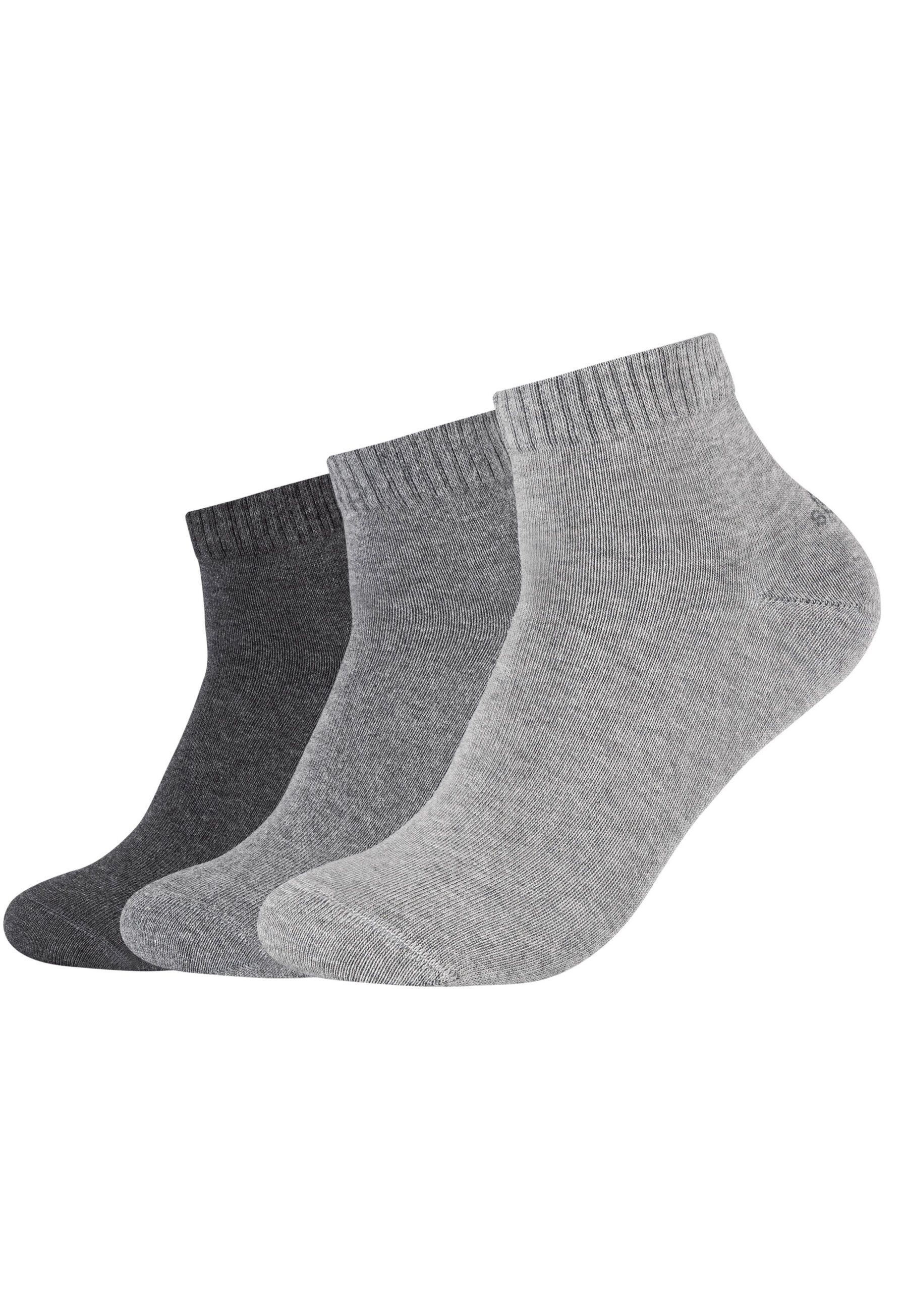 s.Oliver Unisex Sneaker Quarter Socken 3 Paar Anthrazit Grau - Sockenduo