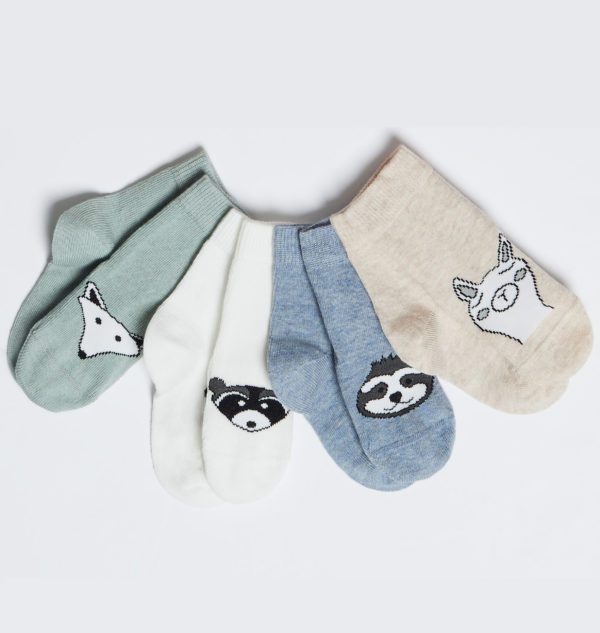s.Oliver Baby Jungen Socken 4 Paar Blau-Beige-Grau
