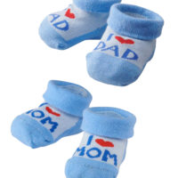 1 Paar Socken Kinder Baby I LOVE MUM DAD Erstlingssöckchen Baumwolle Socks Neu 
