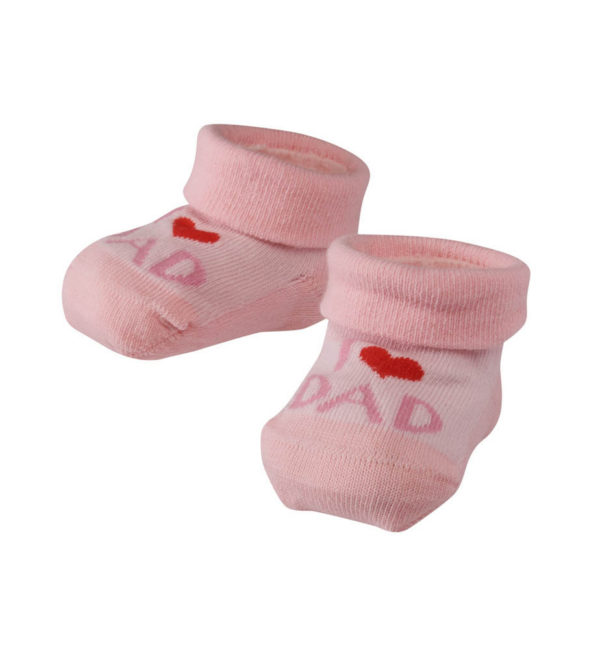 Camano "I Love Dad" Baby Socken Rosa in Herzbox