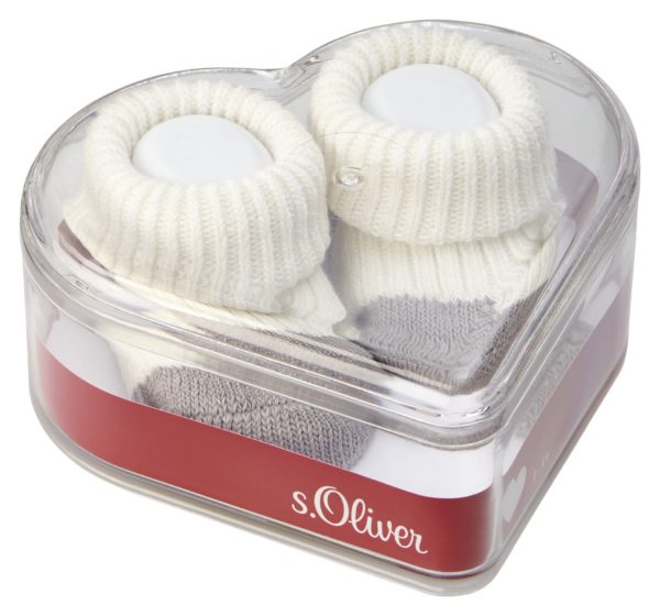 s.Oliver Baby Socken Off-White in Herzbox