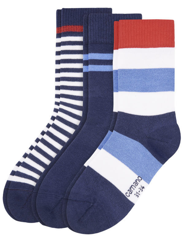 Camano Kinder Socken Gestreift 3er-Pack