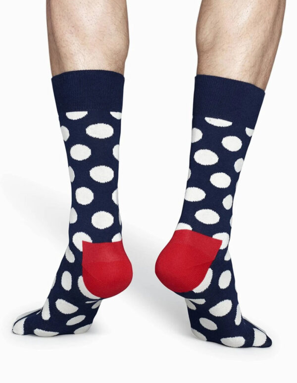 Happy Socks Socken Big Dot Dunkelblau mit weißen Punkten