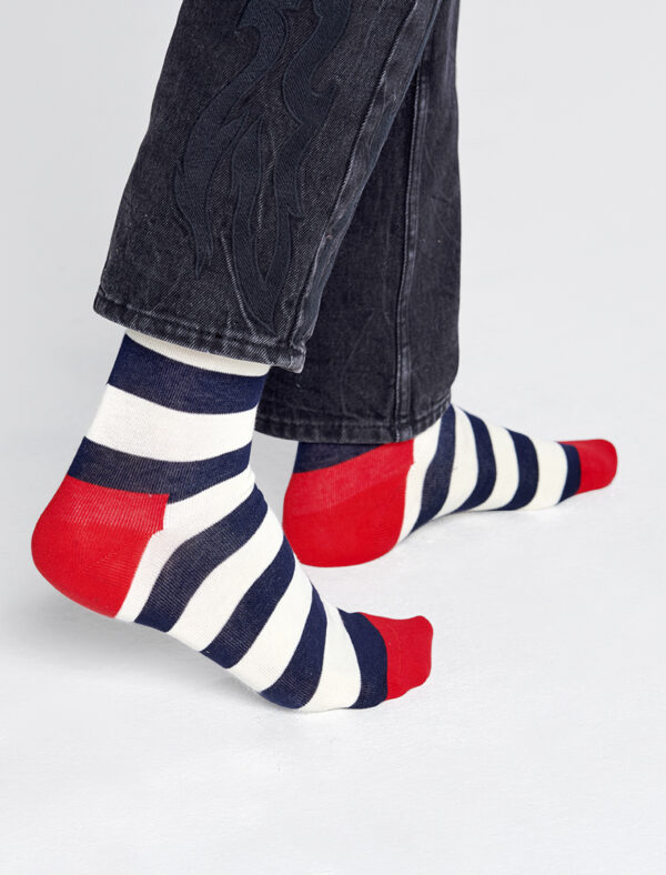 Happy Socks Stripe Geringelte Socken Blau Weiß gestreift