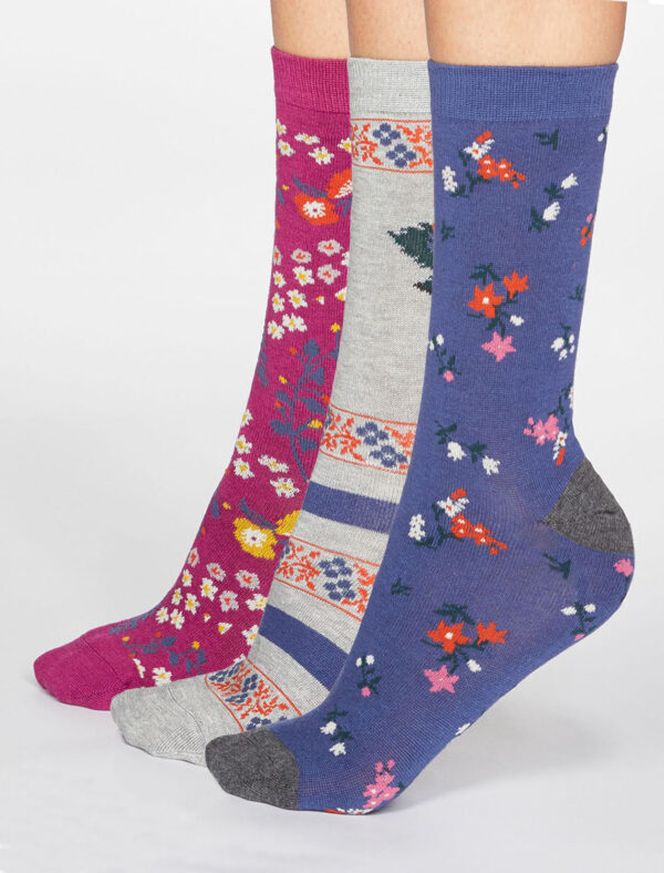 Thought Rozalia Floral Socken Blumenmuster 3er-Pack