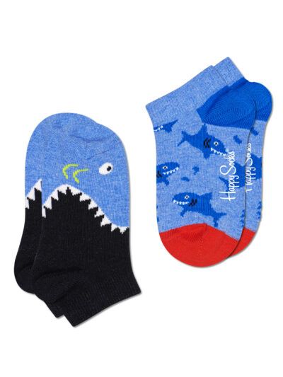 Happy Socks Kinder Sneakersocken Shark Haifisch 2 Paar