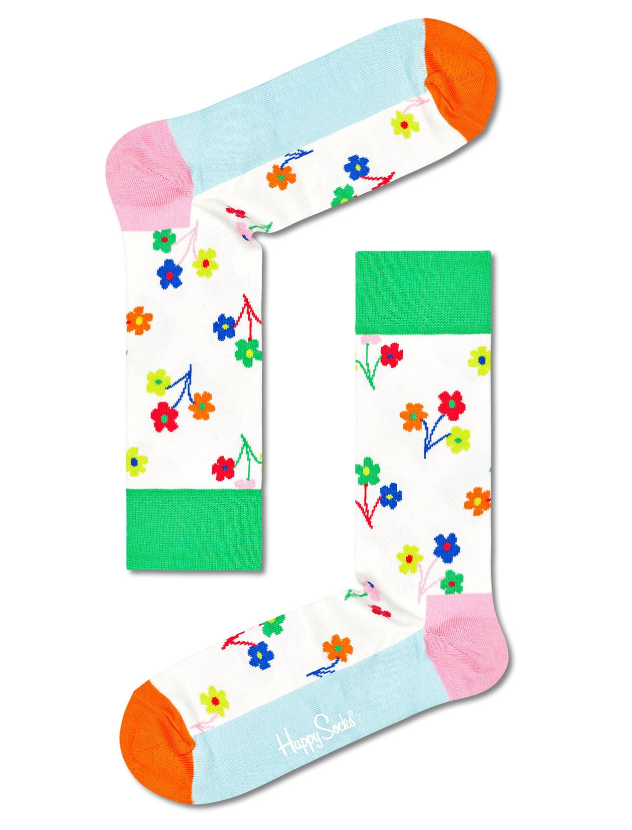 Happy Socks Calze DANCING FLOWER – Cotone Morbido – Fantasia Floreale