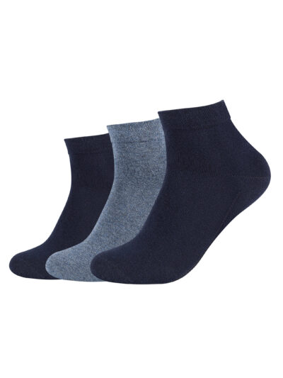 Camano Blau Quarter Socken ca-soft 3 Paar