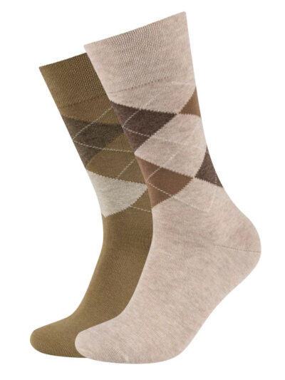 Camano Argyle Socken Petrified Oak ca-soft 2er-Pack