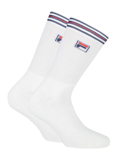 Fila Unisex Tennissocken Weiß – 2er-Pack, atmungsaktive Baumwolle, Feuchtigkeitsregulierung, Komfortbund