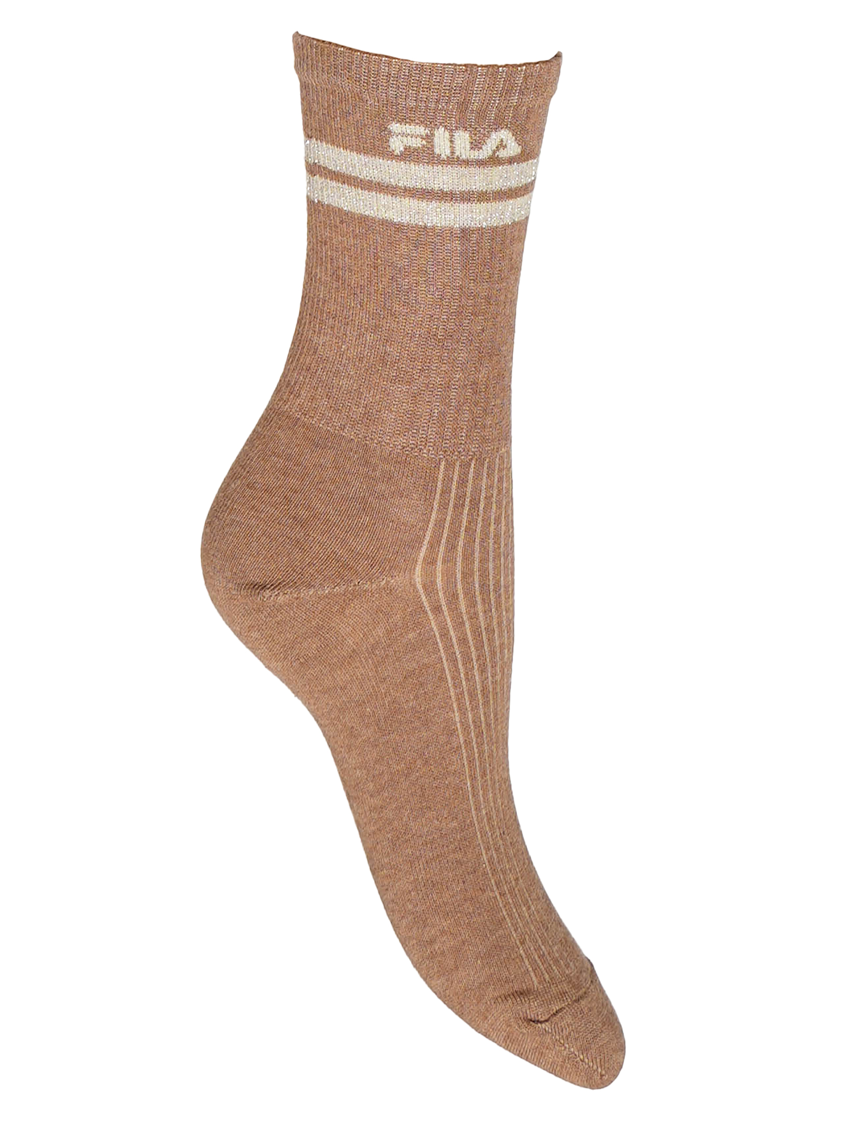 Fila Urban Socken im 3er-Pack – gerippte Struktur in den Farben Grün, Hellbraun & Mauve, aus atmungsaktiver Baumwolle für Alltag & Freizeit