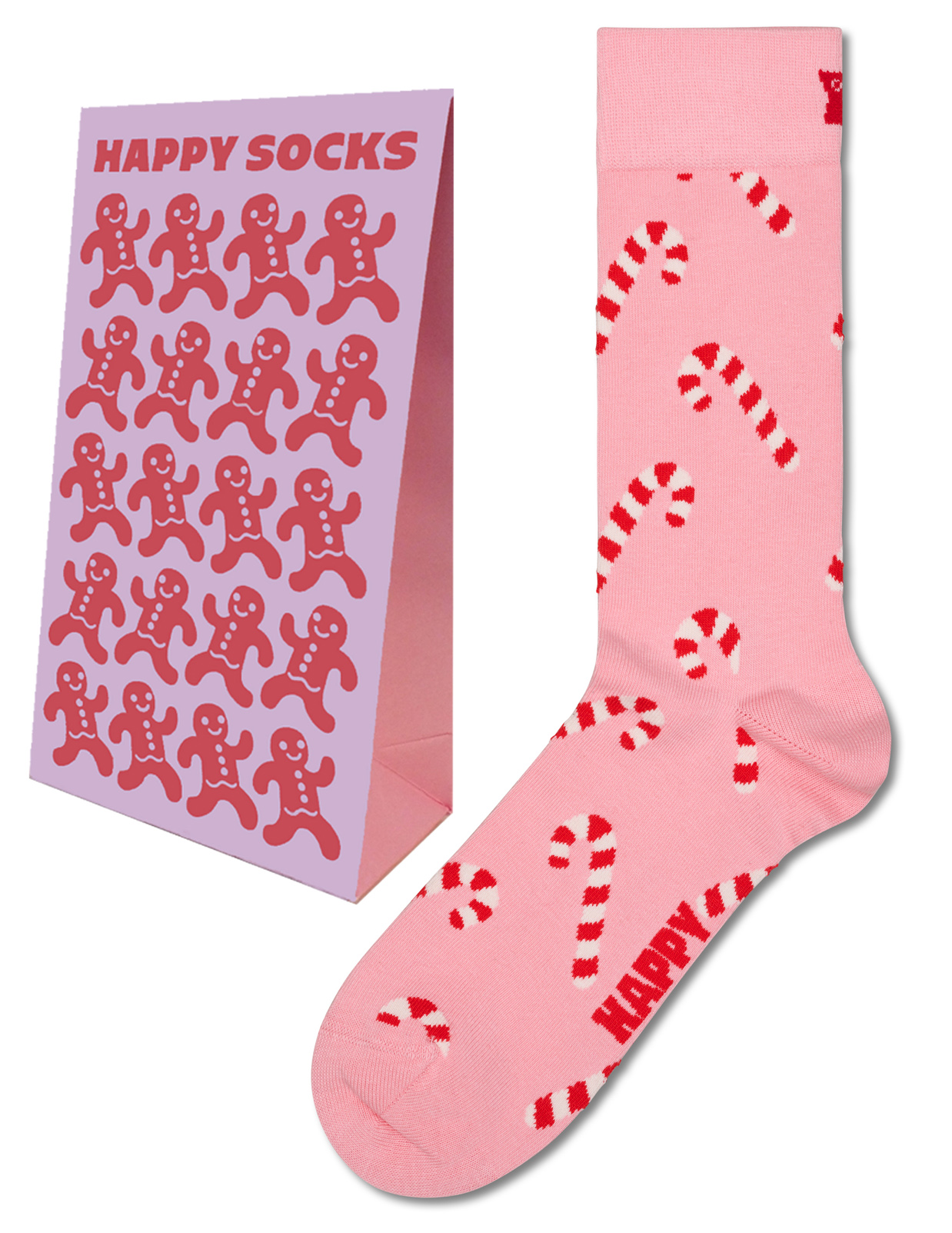 Happy Socks Pink Candy Cane Socken Zuckerstangen