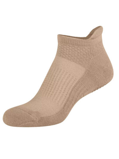 Camano Sneakersocken Yoga Pilates Sand am Fuß – rutschfeste Yogasocken Damen mit ABS-Print