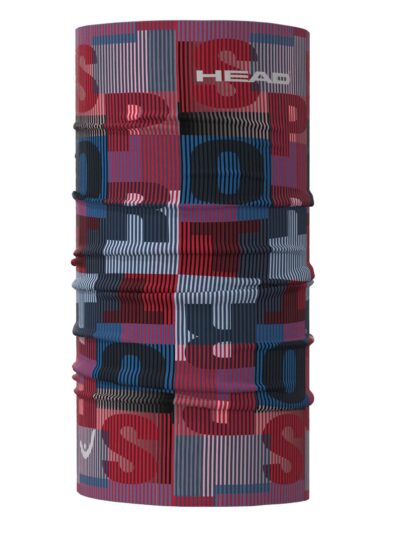 Head Original Sport Schlauchschal blau rot gestreift als vielseitiges Multifunktionstuch für Sport und Outdoor