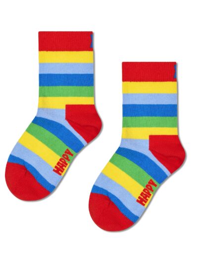 Happy Socks Pride Kindersocken Stripe in bunten Regenbogenfarben aus weicher Bio-Baumwolle