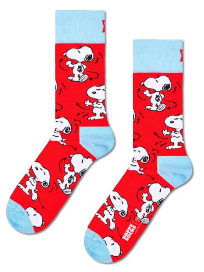 Happy Socks Snoopy Dance Socken in Rot mit tanzendem Snoopy