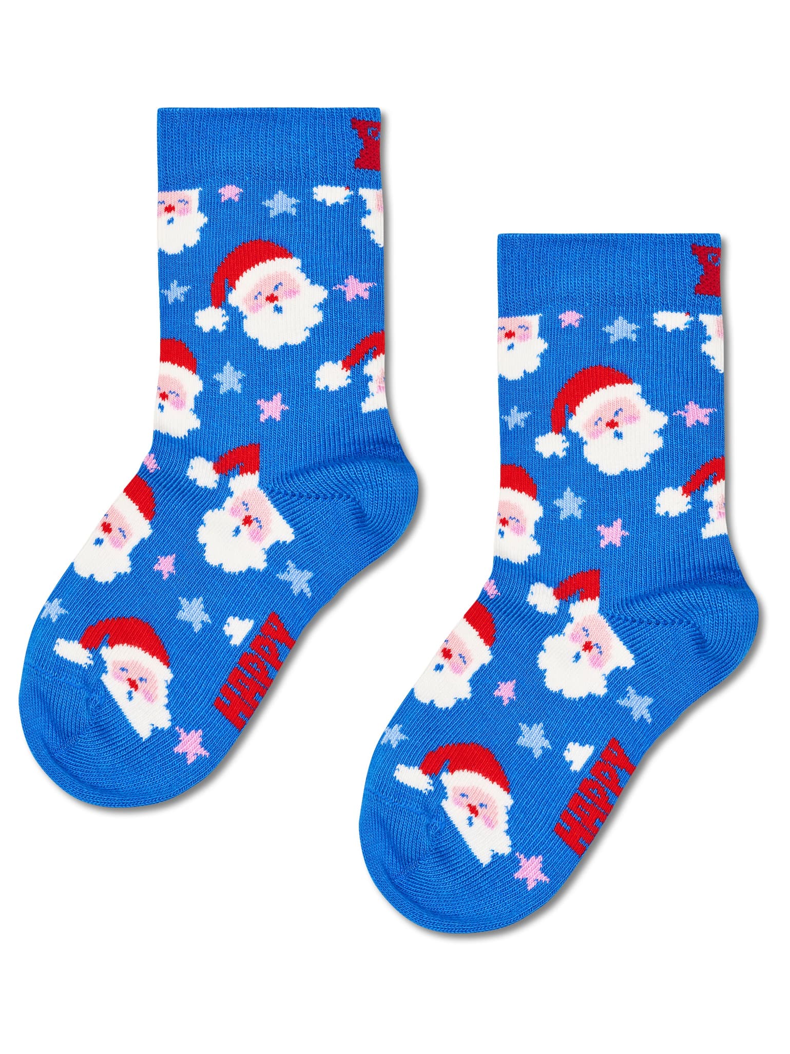 Happy Socks Kindersocken Santa mit Weihnachtsmännern und bunten Sternen
