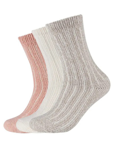 s.Oliver Hygge Kuschelsocken im 3er Pack in Cream, Beigebraun Melange und Zartrosa Melange